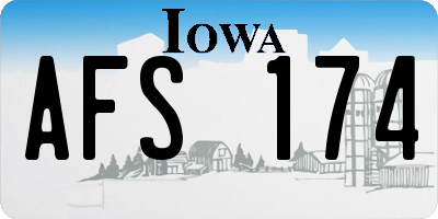 IA license plate AFS174