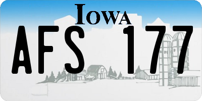 IA license plate AFS177