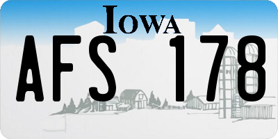 IA license plate AFS178