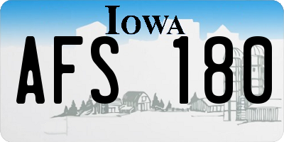 IA license plate AFS180