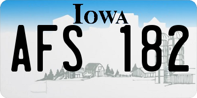 IA license plate AFS182