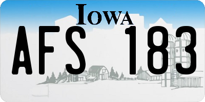 IA license plate AFS183