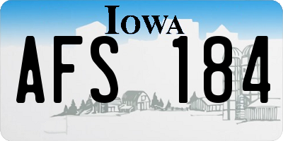 IA license plate AFS184