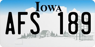 IA license plate AFS189