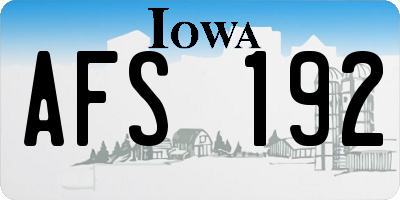 IA license plate AFS192