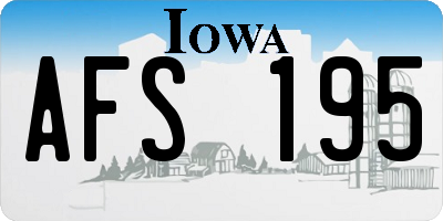 IA license plate AFS195
