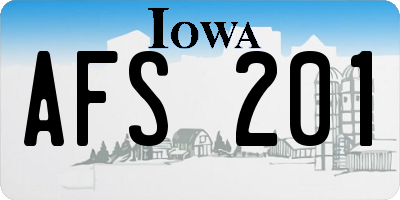 IA license plate AFS201
