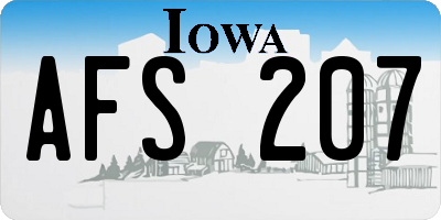 IA license plate AFS207