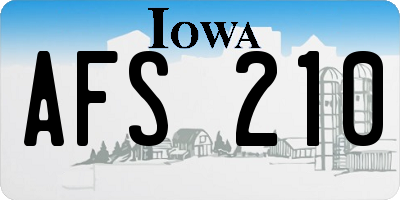 IA license plate AFS210