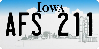 IA license plate AFS211