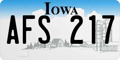 IA license plate AFS217