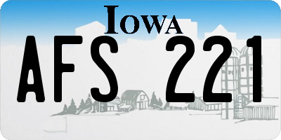 IA license plate AFS221
