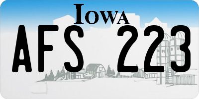 IA license plate AFS223