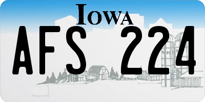 IA license plate AFS224