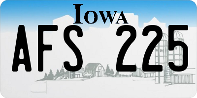 IA license plate AFS225