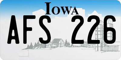 IA license plate AFS226
