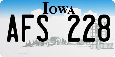 IA license plate AFS228