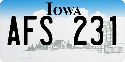 IA license plate AFS231