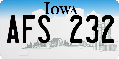 IA license plate AFS232