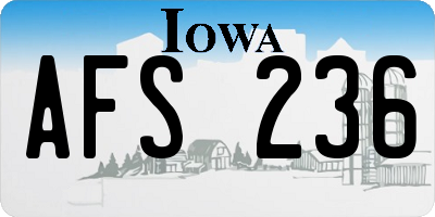 IA license plate AFS236