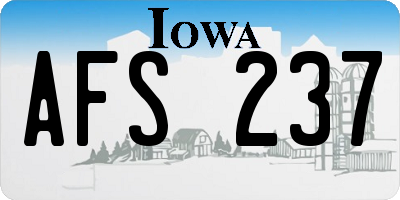 IA license plate AFS237