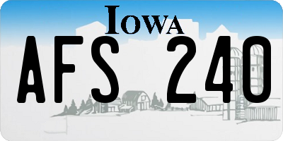 IA license plate AFS240