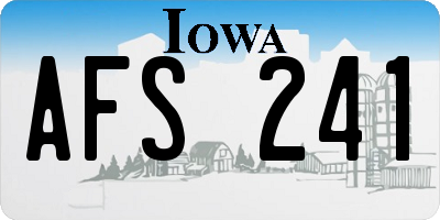 IA license plate AFS241