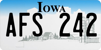 IA license plate AFS242