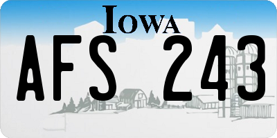 IA license plate AFS243