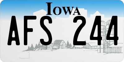 IA license plate AFS244