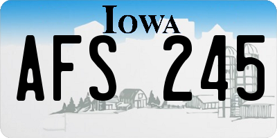 IA license plate AFS245
