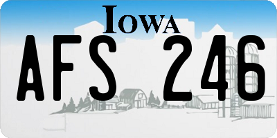 IA license plate AFS246