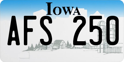 IA license plate AFS250
