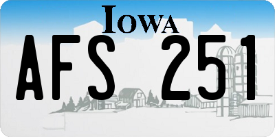 IA license plate AFS251