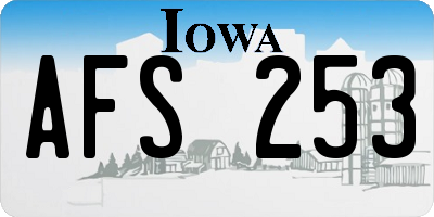 IA license plate AFS253