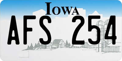 IA license plate AFS254
