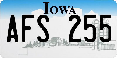 IA license plate AFS255