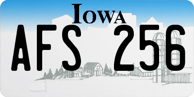 IA license plate AFS256