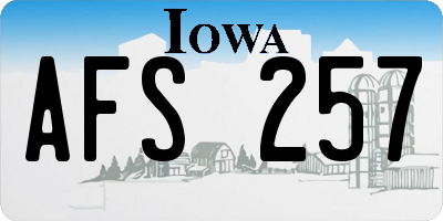 IA license plate AFS257