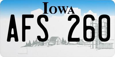 IA license plate AFS260