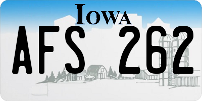 IA license plate AFS262