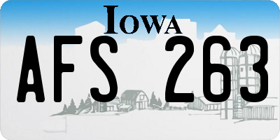 IA license plate AFS263
