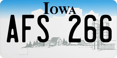 IA license plate AFS266