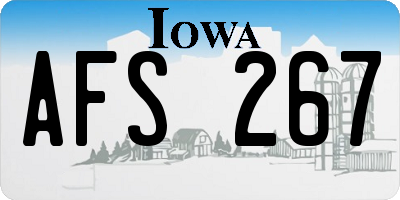 IA license plate AFS267