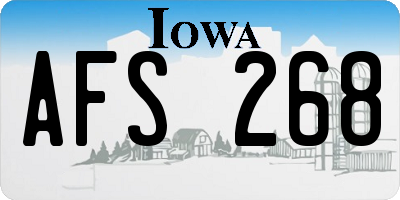 IA license plate AFS268