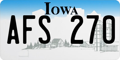 IA license plate AFS270