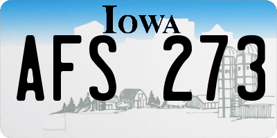IA license plate AFS273