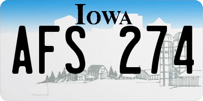 IA license plate AFS274