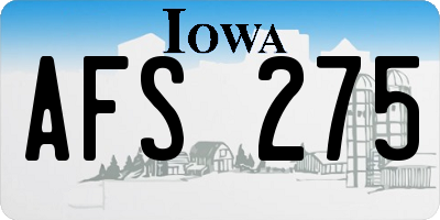 IA license plate AFS275