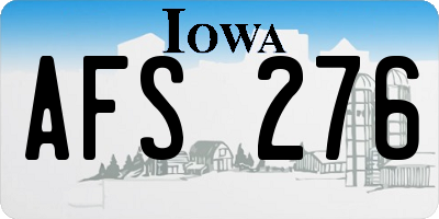 IA license plate AFS276